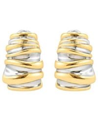 Uchi and Soto - Nami Mixed Metals Wavy Hoop Earrings - Lyst