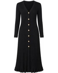 Yumi' - Viscose Knitted Midi Ribbed Dress - Lyst