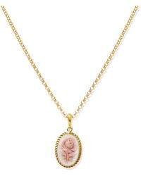 Vintouch Italy - Plated Rose Cameo Necklace - Lyst