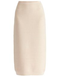 Paisie - Neutrals Ribbed Midi Skirt - Lyst