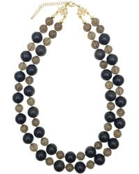 Farra - Tiger Eye Stones Double Strands Necklace - Lyst