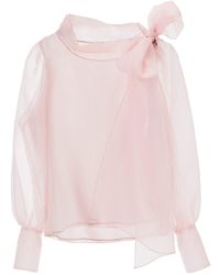 Lita Couture - Sheer Pink Organza Silk Blouse - Lyst