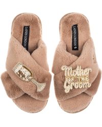 Laines London - Neutrals Classic Laines Slippers With Mother Of The Groom Brooches - Lyst
