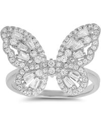 Kylie Harper - Baguette Diamond Cz Butterfly Ring - Lyst
