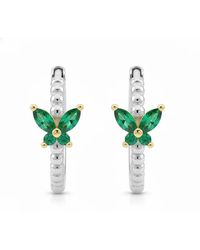 Angel Barocco - Butterfly Gem Hoop Earrings - Lyst