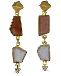 Loni Paul Jewelry - Peach Moonstone & Rose Quartz Earrings - Lyst