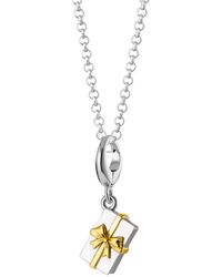 Lily Charmed - Sterling Christmas Present Charm Necklace With Bow - Lyst