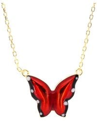 Ebru Jewelry - Joy Enamel Butterfly Necklace - Lyst