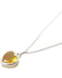 Sophelia - Mini Heart Citrine November Birthstone Necklace - Lyst