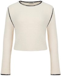 Nocturne - Embroidered Crop Sweater - Lyst