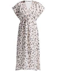 REISTOR - Gathered Maxi Dress With Side Slits - Lyst