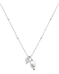 Clemence Wren - Freshwater Pearl Pendant Necklace With Cone Charm - Lyst