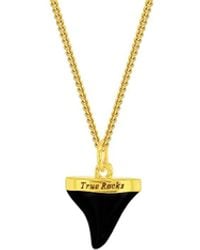 True Rocks - 18kt Gold-plated & Black Enamel Sharks Tooth Mini Pendant - Lyst