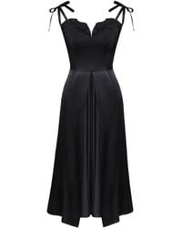 POST MERIDIEM - Flowy Slit Midi Dress - Lyst