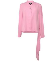 Madebyza - Draped Collar Shirt With Extended Cuff Ties - Lyst