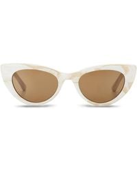 The Avantguard - Neutrals Celosia Sandstone Tort Cat Eye Sunglasses - Lyst