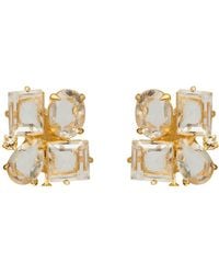 Bounkit - Cora Studs Clear Quartz Pierced - Lyst