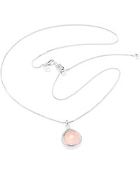 Seven Saints - Rose Quartz Compassionate Heart Adjustable Necklace, Rhodium - Lyst