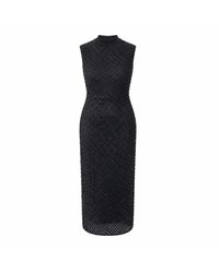 Girl In Mind - Leonie Lace Sleeveless Midi Dress Burgundy - Lyst
