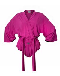Loreen Label - Bamboo Wrap Top & Cute Wavy Shorts - Lyst