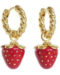 POPORCELAIN - Mini Porcelain Strawberry Hoop Earrings - Lyst