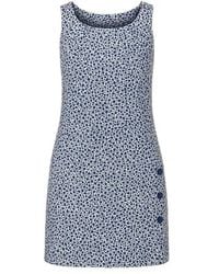 Conquista - Sleeveless Floral A Line Dress With Button Detail - Lyst