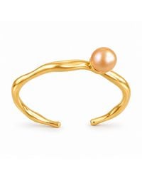 Ninemoo - Solara Golden Pearl Wave Cuff - Lyst