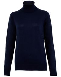 Paul James Knitwear - Ultra Fine Cotton Terri Roll Neck Long Sleeve Jumper - Lyst