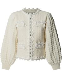 The Extreme Collection - Neutrals Ecru Tweed-Style Structured Cardigan Kingston - Lyst
