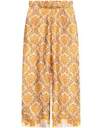 Niza - Flowy Floral Print Trousers With Elasticated Waist - Lyst