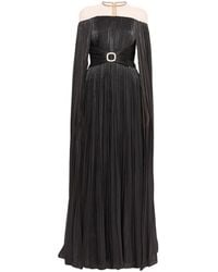 Nissa - Cape-Design Chiffon Maxi Dress - Lyst