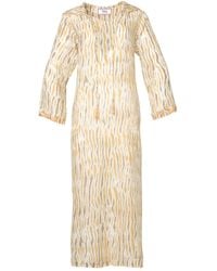 Tiger and the Monkey - Neutrals The Ruthie Silk And Organic Cotton Kaftan Dress - Lyst