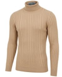 Ron Tomson - Neutrals Roll Neck Ribbed Sweater - Lyst