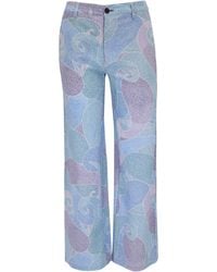 lords of harlech - Pheobe Grain Paisley Wool Wide-Leg Pant - Lyst