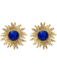 Kybele Studio - Celestial Radiance Earrings With Lapis Lazuli - Lyst