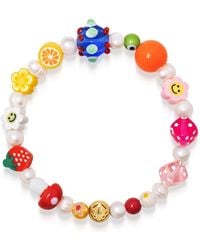 Nialaya - Berry Pearl Bracelet With Assorted Beads - Lyst