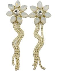 Achala Handcrafted - Romantic Flower Long Fringe Earrings - Lyst
