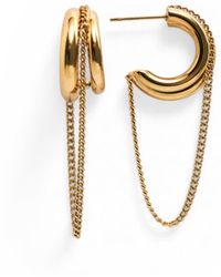 Miss Cecilia - Chain Hoop Earrings - Lyst