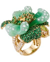 LÁTELITA London - Jade Rose Flower Cocktail Ring - Lyst