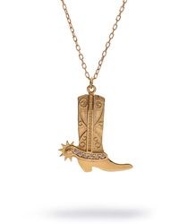 Ebru Jewelry - Western Spirit Cowboy Boot Vermeil Necklace - Lyst