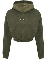Pcfg - Acid Washed Crop Hoodie - Lyst