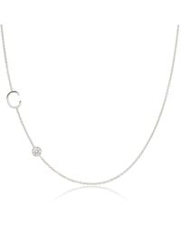 Maya Brenner - Monogram Necklace With Diamond - Lyst