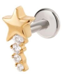 Vanhi - Crystal Shooting Star Threadless Flat Back Titanium Cartilage Stud - Lyst