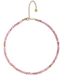 Seven Saints - Rhodochrosite Choker Necklace, Heart Opening And Heavenly Love, Adjustable - Lyst