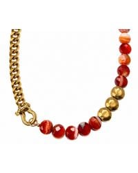 Rachel Nathan - Shackle Single: Striped Agate Coin Necklace - Lyst