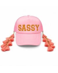 Julia Clancey - Sassy Peach Tassel Swinglet Trucker Cap - Lyst