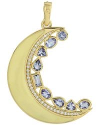 Artisan - Tanzanite, Diamond & Enamel Crescent Moon Pendant - Lyst