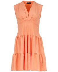 Conquista - Sleeveless Peach Cotton Jersey Dress - Lyst