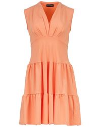 Conquista - ' / Sleeveless Peach Cotton Jersey Dress - Lyst