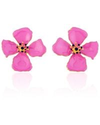 Milou Jewelry - Fuchsia Hibiscus Flower Earrings - Lyst